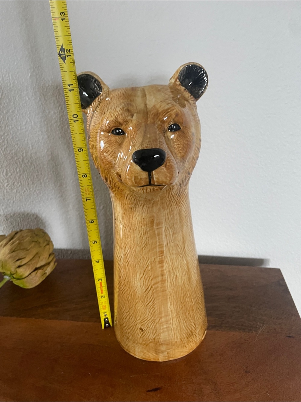 Brown Bear head / bust figurine shaped ceramic vase. - Picture 7 of 8